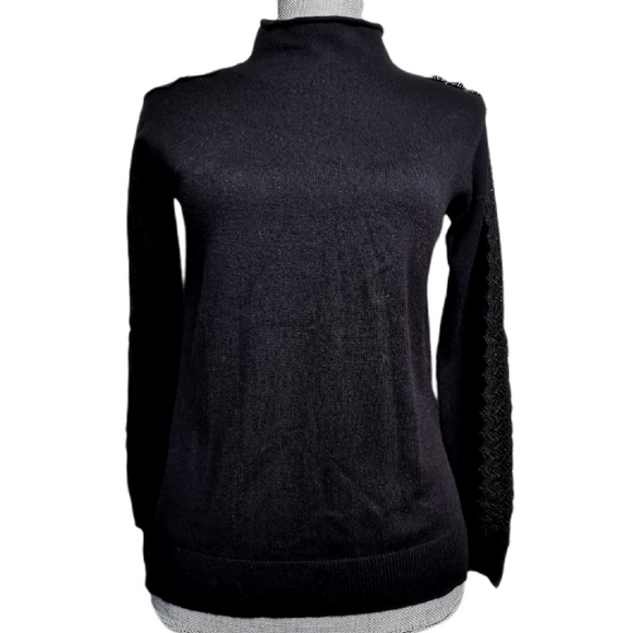 XS Nanette Lepore Lace & Wool Blend Sweater EUC - Picture 2 of 6